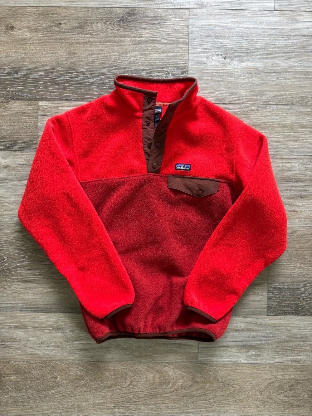 Patagonia kids Red Snap-T Fleece Pullover